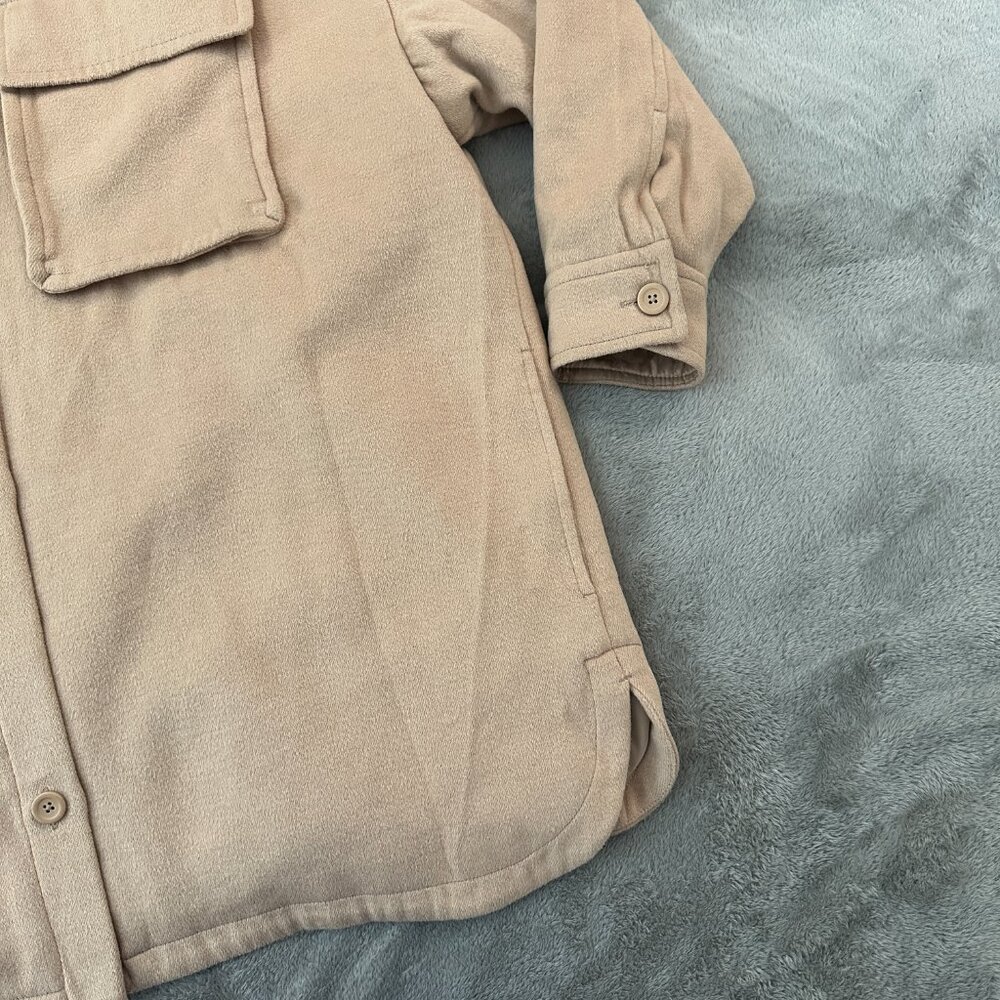 Abercrombie & Fitch Oversized Shacket Shirt Jacket Tan Women's XL - Picture 2 of 8